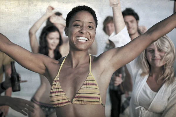 Människor på Beach Party Summer Holiday Concept — Stockfoto