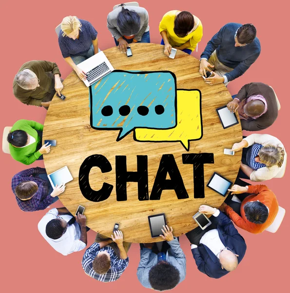 Comunicazione chat, concetto di social media — Foto Stock