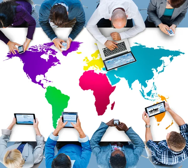 Världen globala kartografi globalisering koncept — Stockfoto