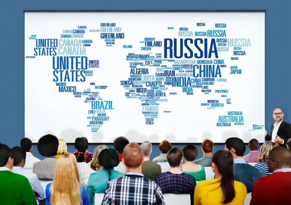Groupe Des Peuples Russie Monde Global Pays Internationaux Concept Mondialisation — Photo