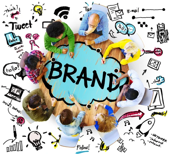 Business People alla riunione e Brand — Foto Stock