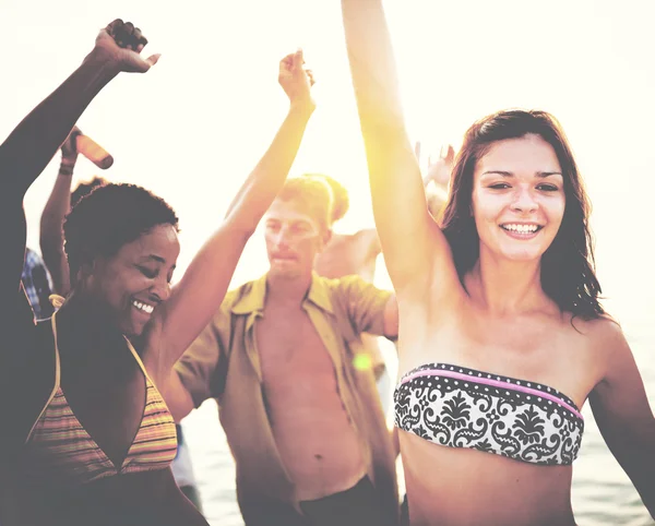 People at Beach Party, Summer Concept — Stock Photo, Image