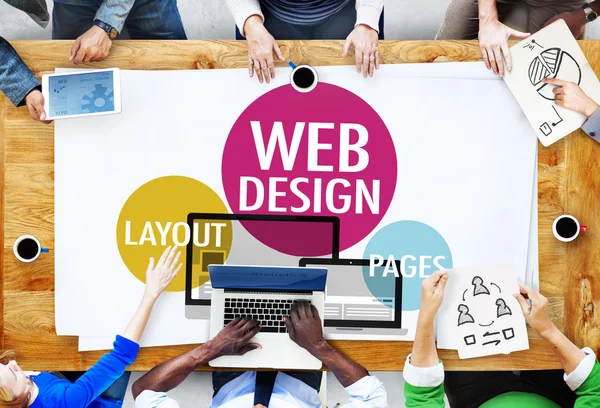 Üzletemberek, Web Design, koncepció — Stock Fotó