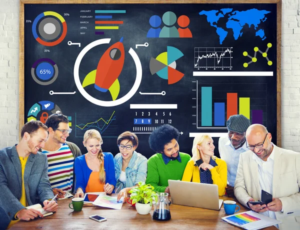 Teamwork en Global businessconcept — Stockfoto