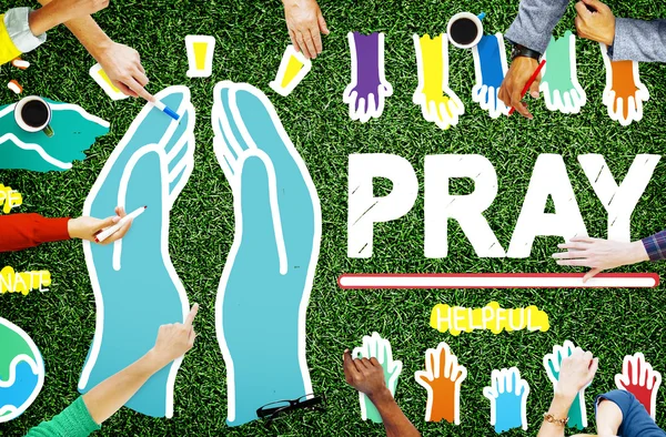 Concetto di aiuto alla preghiera — Foto Stock
