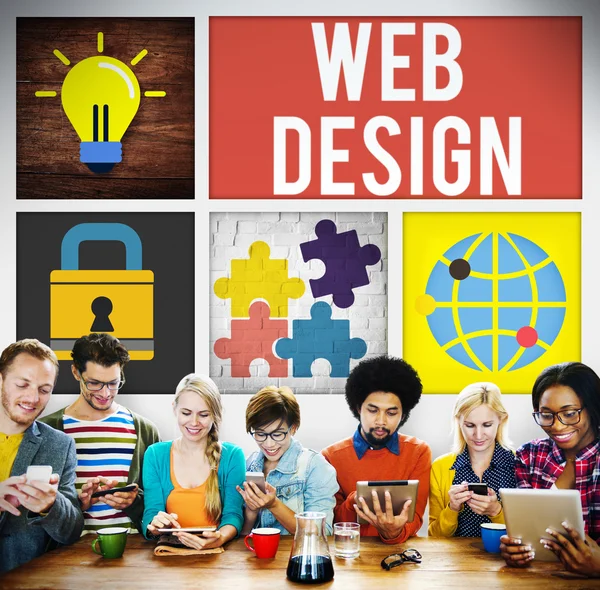 Web Design programmeren, technologie Concept — Stockfoto