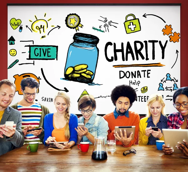 人、慈善団体、概念を寄付 — ストック写真