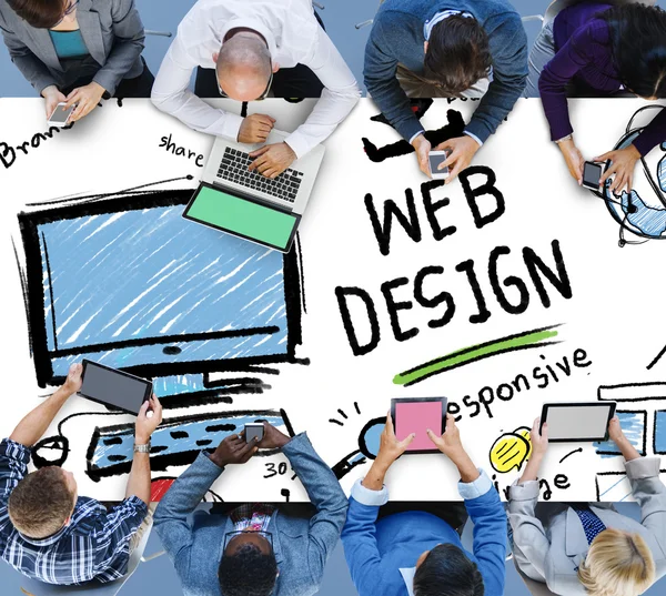 웹 디자인 및 웹 개발 — 스톡 사진