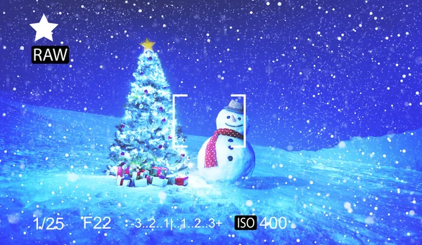 Bonhomme de neige drôle de Noël — Photo