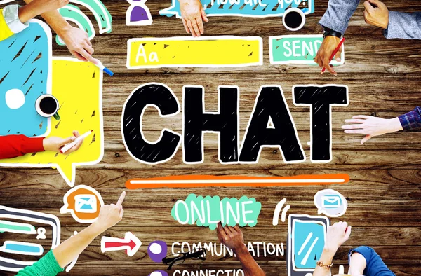 Chat επικοινωνία, έννοια των κοινωνικών μέσων μαζικής ενημέρωσης — Φωτογραφία Αρχείου