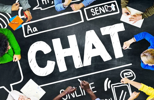Chat επικοινωνία, έννοια των κοινωνικών μέσων μαζικής ενημέρωσης — Φωτογραφία Αρχείου