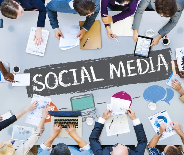 Conceito de conexão de tecnologia de mídia social — Fotografia de Stock