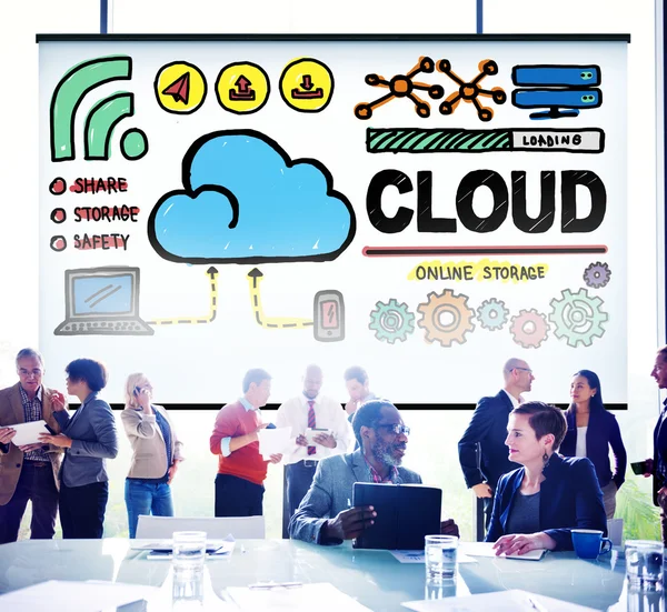 Cloud Computing netwerk opslag Concept — Stockfoto