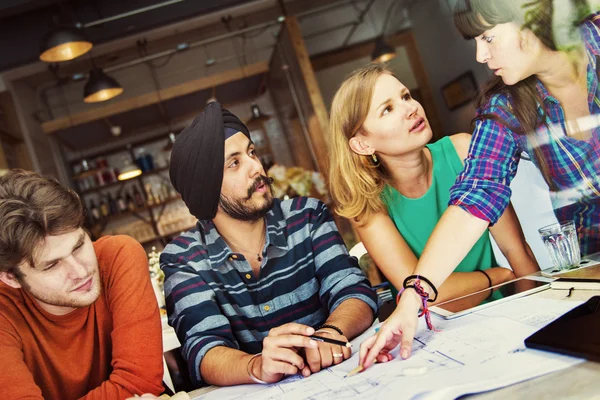 Group of diverse people working together — Stock Photo, Image