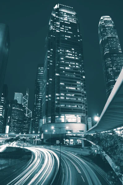 Luzes de Hong Kong City Cityscape cena urbana conceito — Fotografia de Stock