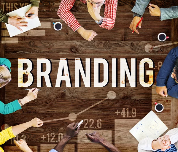 Branding μάρκετινγκ, έννοια εμπορικού σήματος — Φωτογραφία Αρχείου