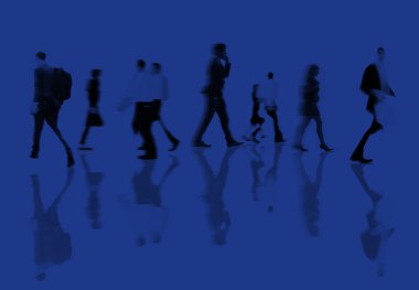 karanlık siluetleri, iş insanlar yürüyüş