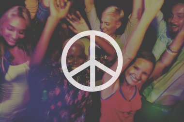 Huzurlu özgürlük protesto sembolü degrade kavramı