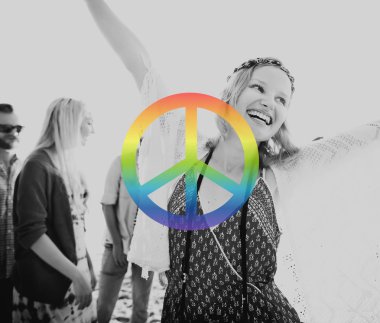 Huzurlu özgürlük protesto sembolü kavramı