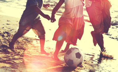 Futbol kavramı oynamak Beach aile