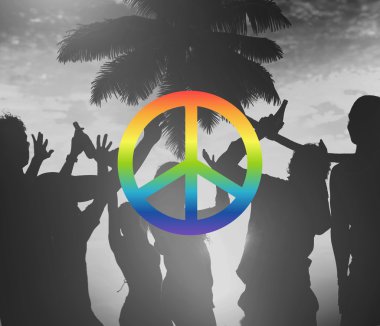 Huzurlu özgürlük protesto sembolü kavramı