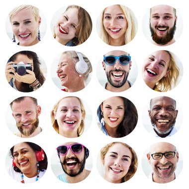 çeşitli mutlu gençler