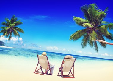 Çift Beach kavramı üzerinde rahatlatıcı