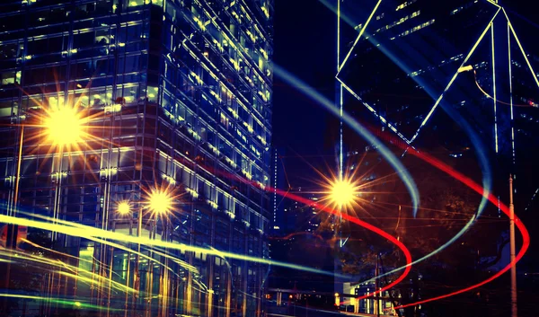 Night View of Blurry Lights in a City Concept — Stock Photo, Image