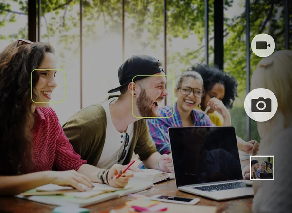 College students studying together — Stock Photo, Image