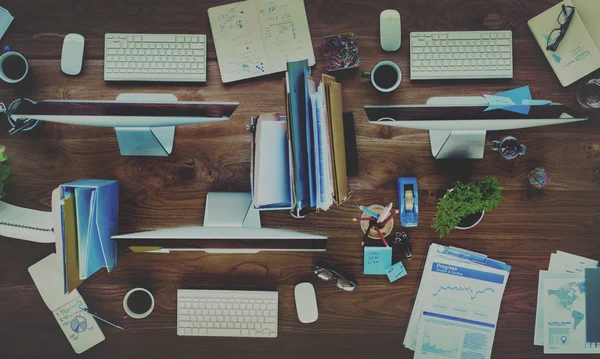 Contemporary Office Desk Concept — Stock Photo, Image