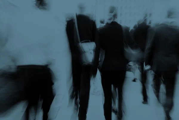 Dark Silhouettes of Business People Walking — Stock Photo, Image