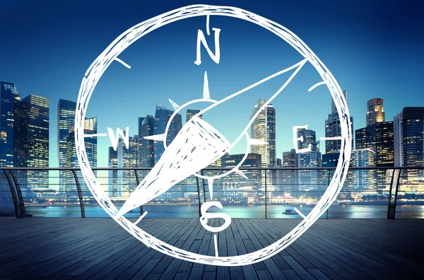 Kompass, Navigation, Richtungsabenteuer-Konzept — Stockfoto