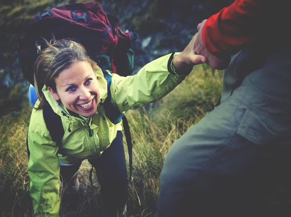 Hiker Suporte e Conceito de Exercício — Fotografia de Stock