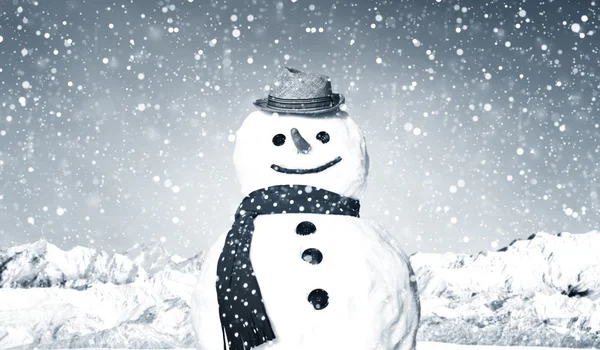 Weihnachten lustiger Schneemann — Stockfoto