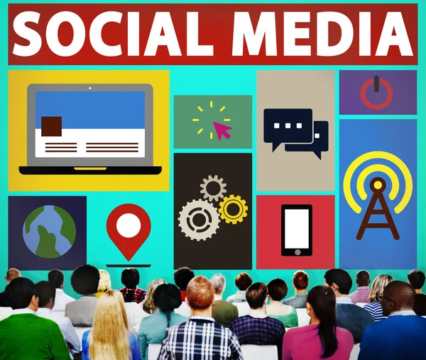 Concetto di connessione ai social media — Foto Stock