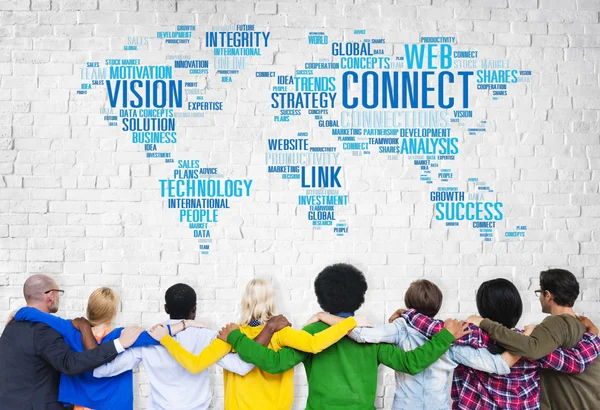 Diversiteit mensen en sociale Media Concept — Stockfoto