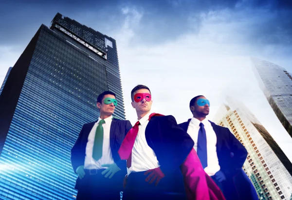 Businessmen in Superhero costumes — Stock Photo, Image