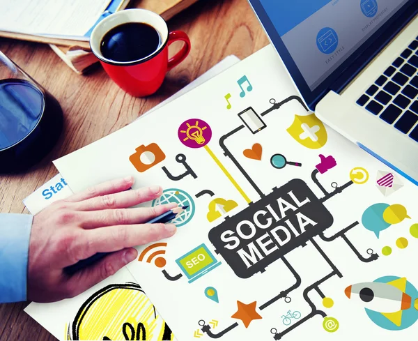 Concetto di connessione al social network — Foto Stock