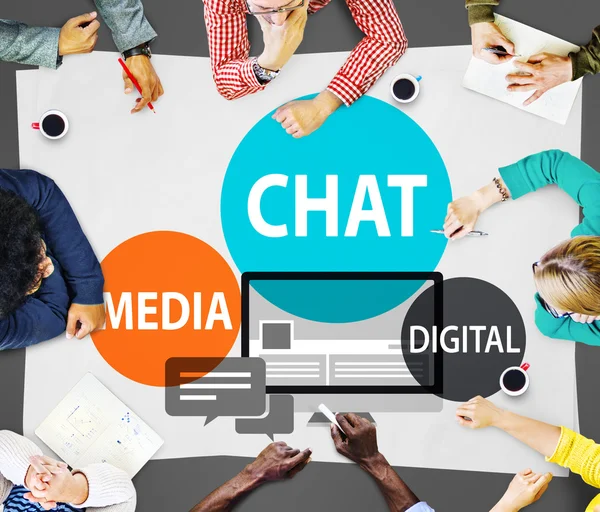 Chat Media Concept de communication numérique — Photo