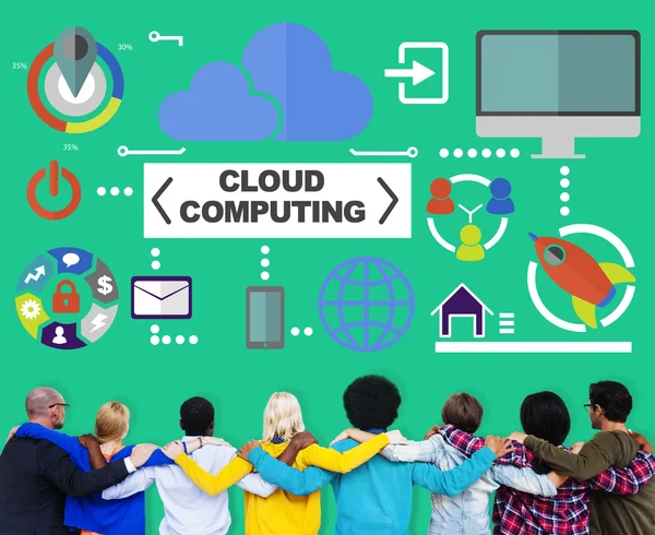 Diversità Persone con concetto di cloud computing — Foto Stock