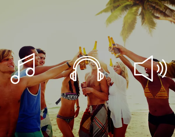 Media Song Music muzikale luisteren spelen Concept — Stockfoto