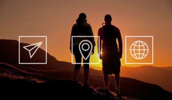 Location Navigation icons — Stock Photo, Image