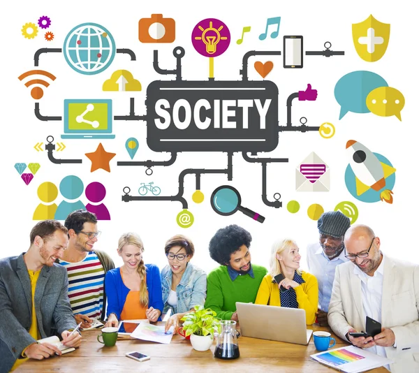 Diversità persone e Social Media Concept — Foto Stock