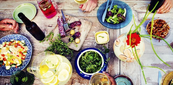 Voeding, dranken, partij maaltijd Concept — Stockfoto
