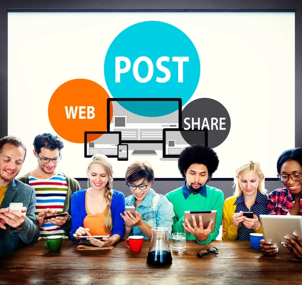 Concetto di condivisione Web post — Foto Stock