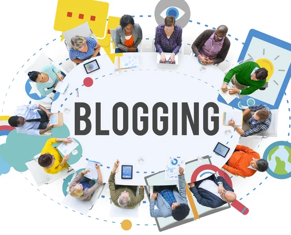 Blogging Internet medier nätverk — Stockfoto