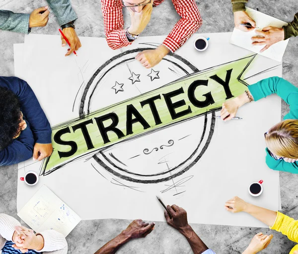 İş adamları ve strateji grup — Stok fotoğraf