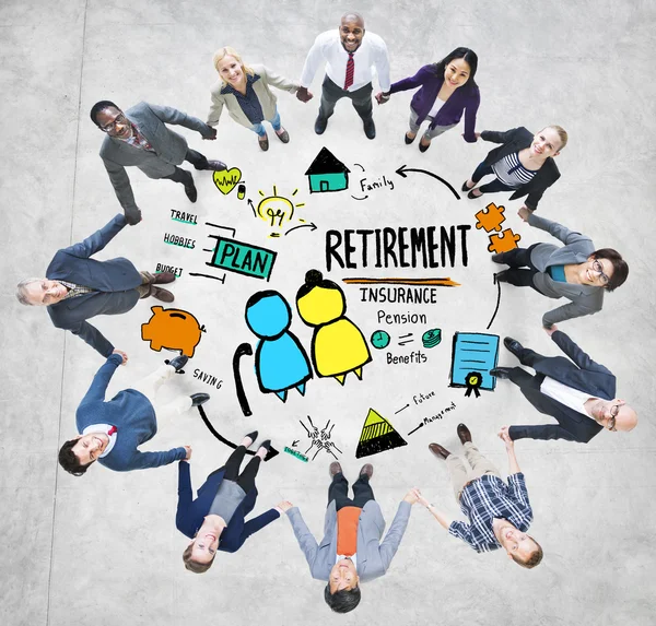 Üzletemberek, nyugdíjas fogalma — Stock Fotó