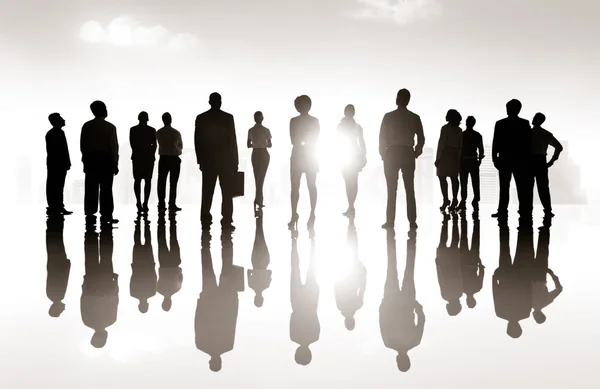 Silhouette di Business Team — Foto Stock