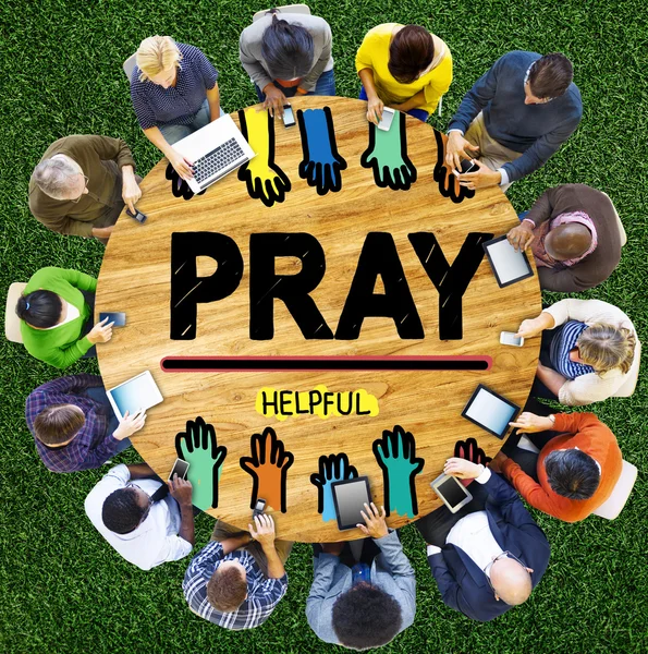 Yardım kavramı dua — Stok fotoğraf